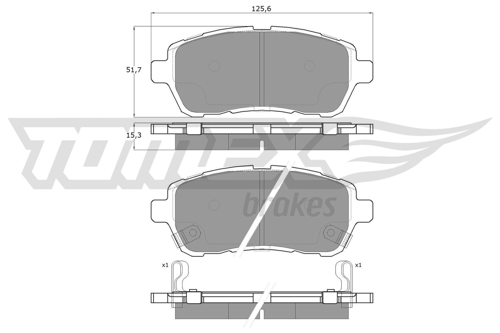 Obrázok Sada brzdových platničiek kotúčovej brzdy TOMEX Brakes  TX1647